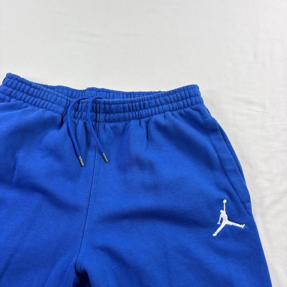Air Jordan Jogger Sweatpants Mens Large Blue Tapered Spell Out Fleece Lounge